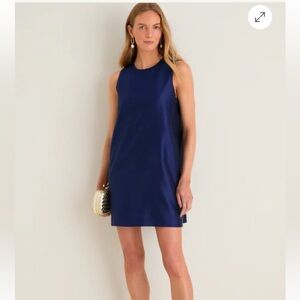NWT Tuckernuck Dupioni Sleeveless Navy Shift Mini Dress
